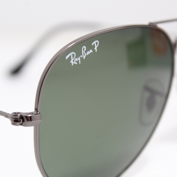 RAY-BAN RB 3025 004/58 POLARIZED GUNMETAL AVIATORS - Picture 3 of 8
